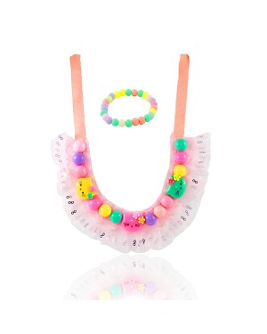 Tiny Closet Pink Necklace Rubber Band